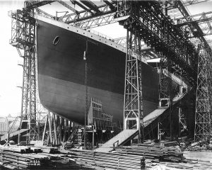 image of Titanic under construction